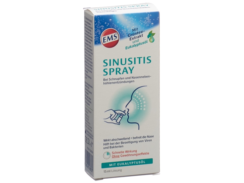 EMSER spray contre sinusite avec essence d'eucalyptus flacon 15 ml