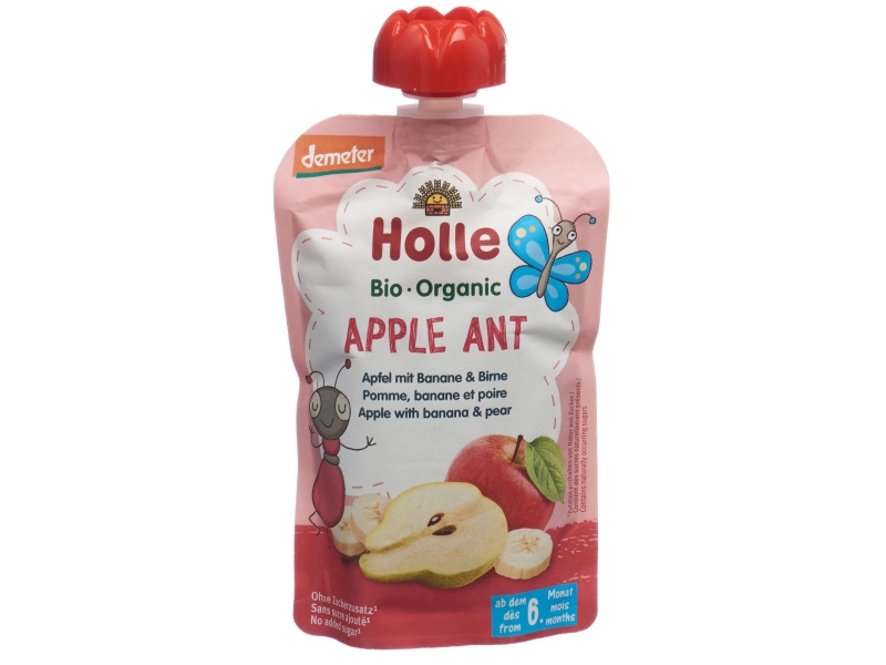 HOLLE Apple Ant. Pouchy Pomme, banane et poire bio 100 g