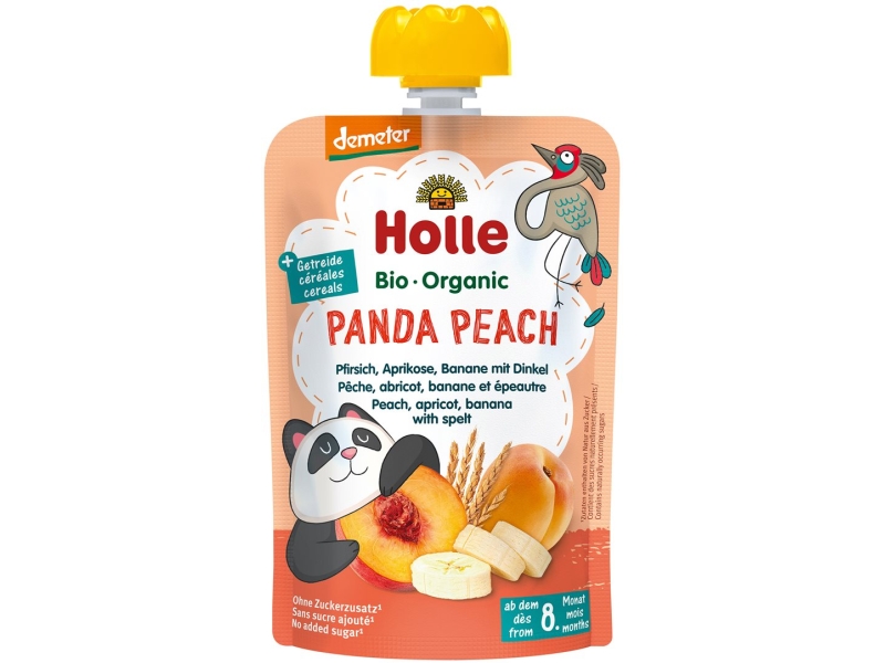 HOLLE Panda Peach Pouchy Pfir Apri Bana Dink 100 g